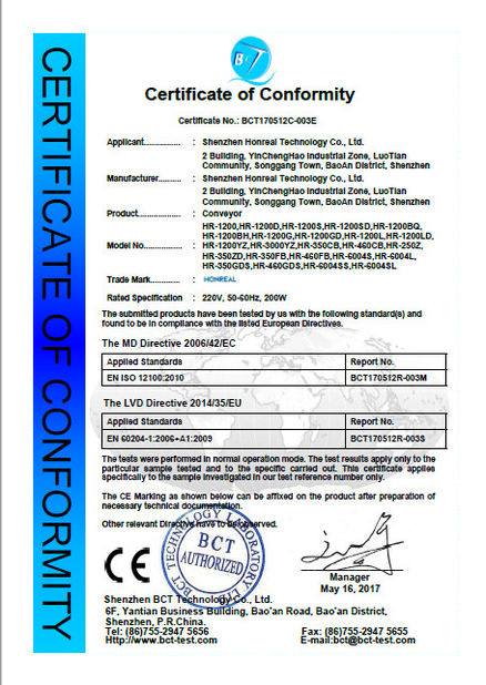 Chine Shenzhen Honreal Technology Co.,Ltd certifications